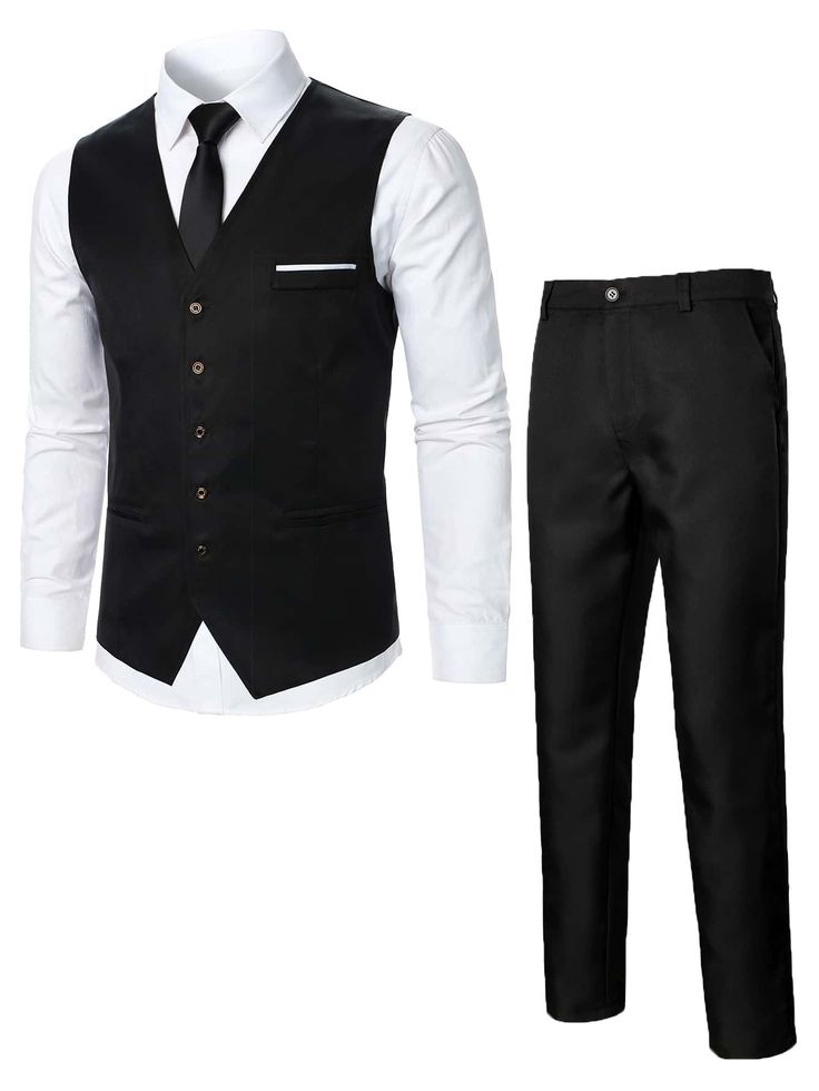 White Vest Suit, White Vest Outfit, Waiter Outfit, Terno Slim, Double Breasted Vest, Black Waistcoat, Waistcoat Men, Vest Outfit, Mens Fashion Blazer