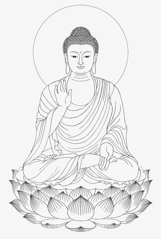 buddha sitting in the lotus position with his hands together