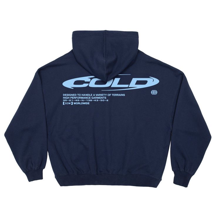 Ultra-heavyweight Boxy fit hoodie. 100% cotton. 400 g/m² French Terry. Steel blue solid color. Logo and graphics screen printed on light blue on the side and back. Cold Culture label included. Male (182cm, 5'11"): XL - Female (180cm, 5'10"): XL - National Shipping 24-48H (Spain / Portugal) - CORREOS EXPRESS - European Shipping 48-72H - FEDEX - International Shipping 5-7 working days - FEDEX Best Hoodies, Cold Culture, Film Crew, Oversize Tee, Navy Hoodie, Outfit Inspo Casual, Hoodie Brands, Cat Hoodie, Streetwear Clothing