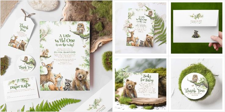 woodland animals baby shower set Animals Baby Shower Ideas, Animal Decorations, Gender Neutral Invitations, Woodland Creatures Baby Shower, Whimsical Tree, Animal Baby Shower Theme, Animals Baby Shower, Forest Animal, Baby Deer