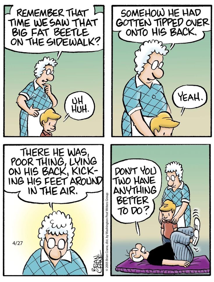 a comic strip with an older man talking to another person