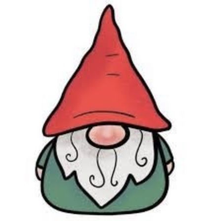 an illustration of a gnome with a red hat