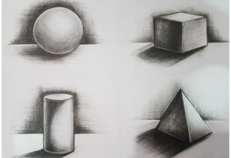 four different shapes are shown in this drawing