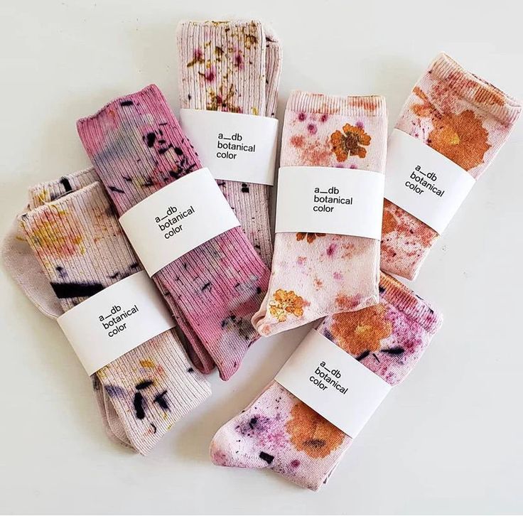 We are so excited to introduce this lovely lot of soft botanically dyed bamboo socks from DyeKween! (A_DB Botanical Color)  These are the softest socks you will ever feel! Made from sustainable bamboo rayon, bundled dyed with flowers, natural plant extracts, food waste, and tea. Each one is like a mini painting!Adult o Eco Dyeing Fabric, Dyed Socks, Eco Dyeing, Bamboo Socks, Soft Sock, Eco Printing, Plant Dyes, Mini Paintings, How To Dye Fabric