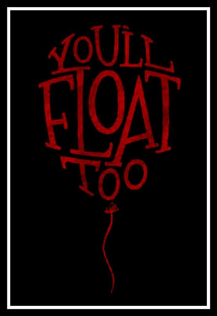 the words you'll float too in red on black