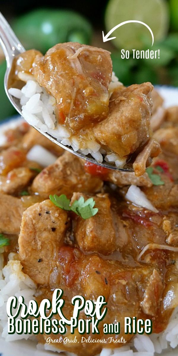 a close up of a spoon with food on top of rice and broccoli