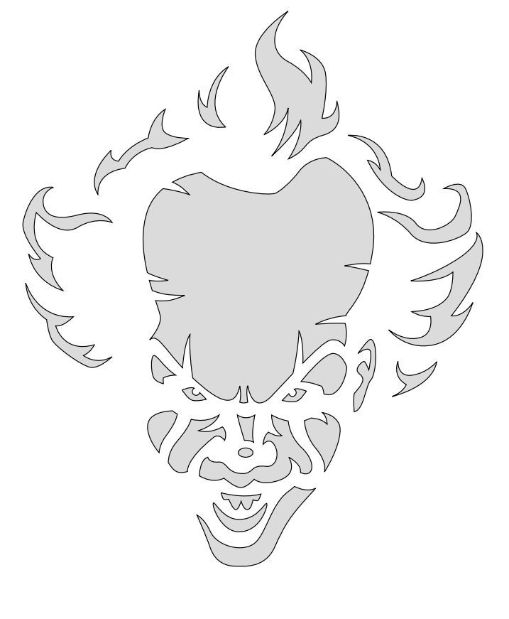 a drawing of a demon head with flames coming out of it