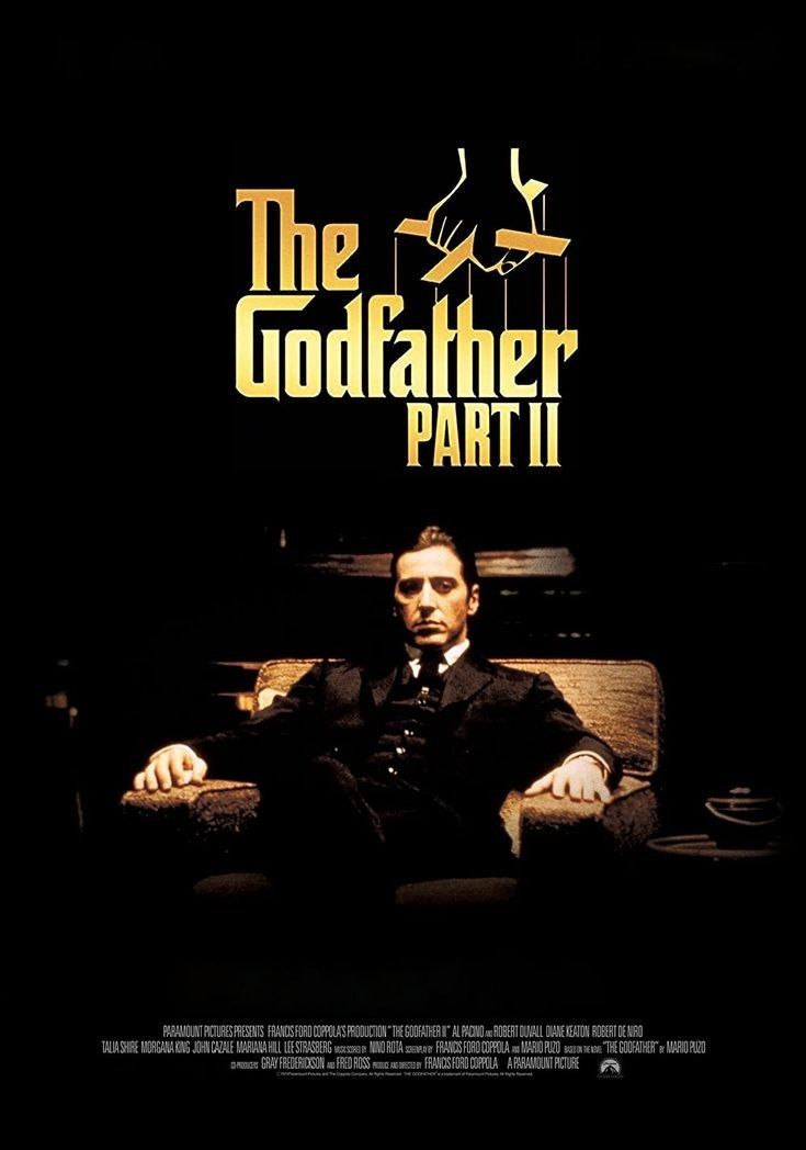 the godfather ii movie poster with abraham lincoln sitting on a couch in front of him