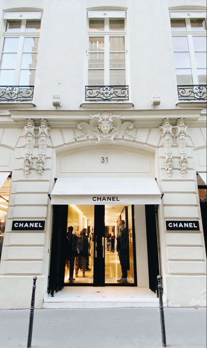 the entrance to a chanel store in paris