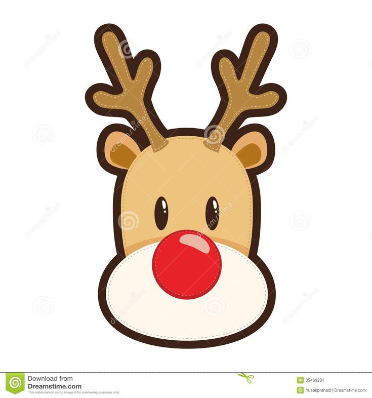 reindeer face with red nose and antlers