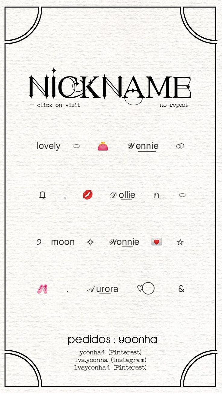 the back cover of nicknamee's album, which features various font and numbers