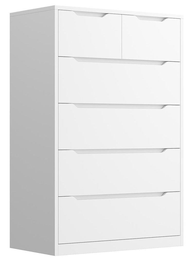 PRICES MAY VARY. 【Perfect Size & Saving Space】: The size of dresser is 43.3"H X 27.5"W X15.7"D. The dresser for bedroom not only takes up less space, but also provides enough storage space to store clothes, scarves, socks, T-shirts, pants, sunglasses and toys. Keep the room clean at all times. 【 White Dresser & Smooth Metal Rai】l: We offer 2 types of drawers for classified storage, 4 large wood drawers for shirts, sweaters, long sleeves, etc., and 2 small wood drawers can be used to store your s Bedroom White Dresser, Black Chest Of Drawers, Room Wishlist, Large Dresser, Black Dressers, Bedroom Drawers, Dresser For Bedroom, Bedroom White, Tall Dresser