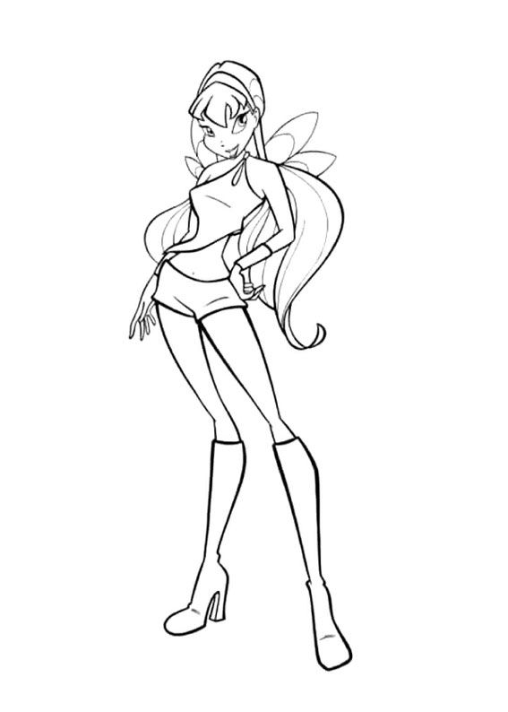 the tinkerbell from disney's fairy tale coloring page with her hair in ponytails