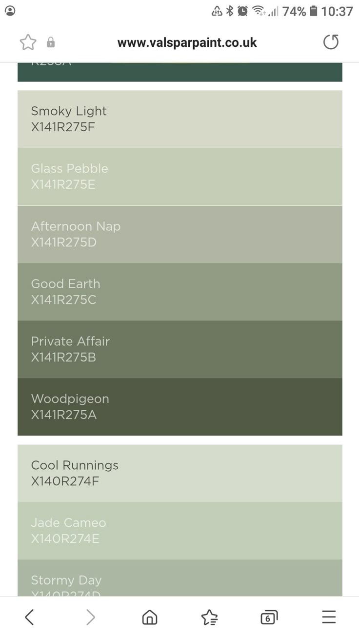 the color chart for different shades of green