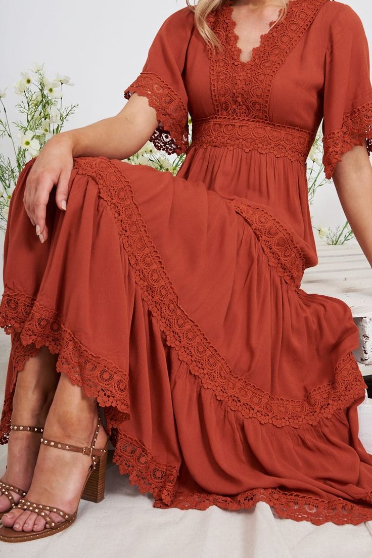 Rust Orange Outfits Female, Prettiest Dresses, Helvetica Font, Maxi Dress Outfit, Summer Soiree, Bohemian Maxi Dress, Sitting Pretty, Wedding Wishes, Font Family