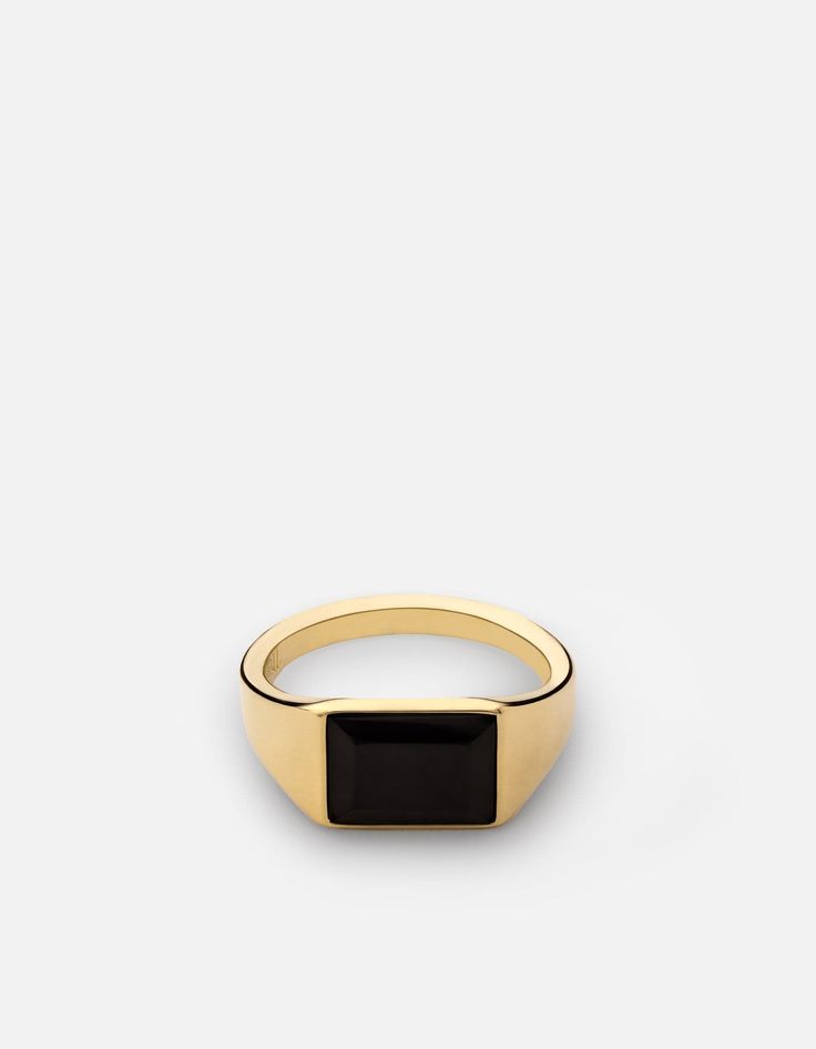 A thinner version of our classic Lennox Onyx Ring, this piece features a slimmer profile of the onyx set in gold vermeil. The '70s-inspired ring emphases the horizontal stone and thin band, adding subtle retro flair to any look. Available for monogram personalization. Onyx Rings Women, Onyx Rings, Working Lady, Onyx Ring Men, Signet Ring Gold, Pinky Signet Ring, Onyx Signet Ring, Slim Ring, Gold Pinky Ring