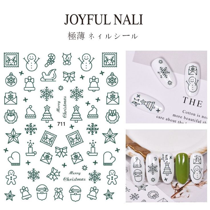 Origin: CN(Origin)Model Number: 0079Item Type: Sticker Decal Nail Art Vert, Snowflake Diy, Sticker Nail Art, Nail Art Noel, Green Nail Art, Snow Flakes Diy, Sticker Christmas, Green Nail, Fake Nails With Glue