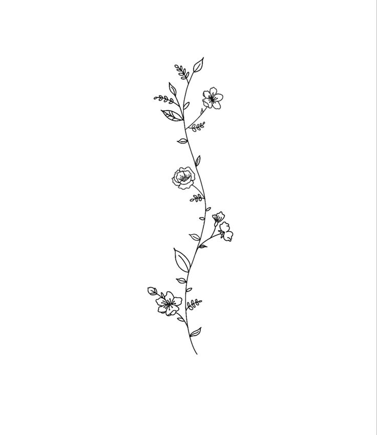 a black and white drawing of a flower