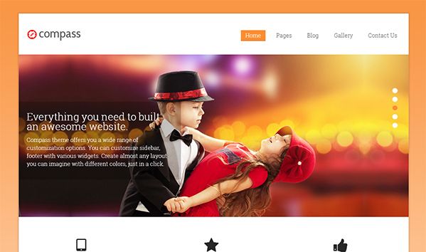 the website is designed to look like it has an image of a man and woman dancing