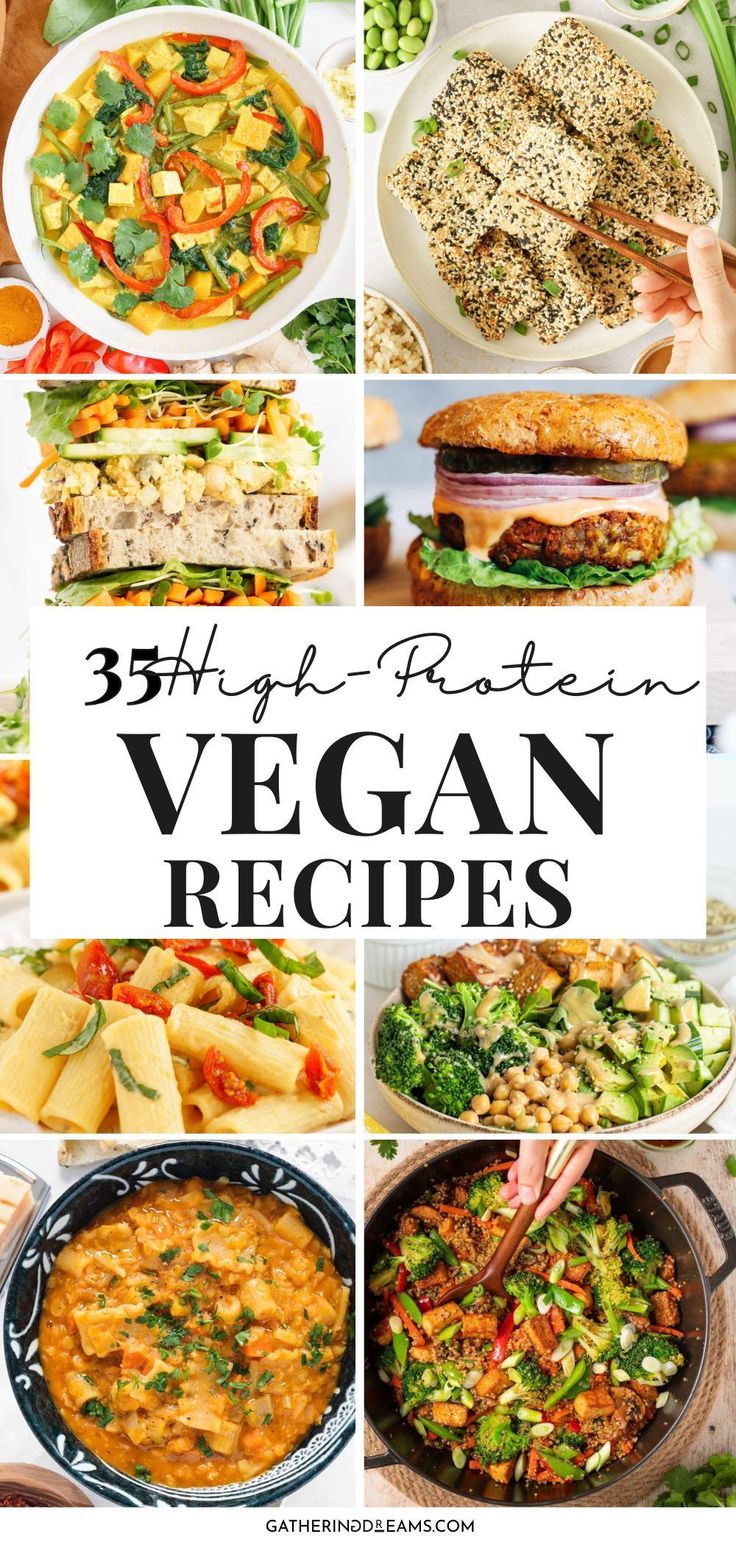 the top five vegan recipes with text overlay