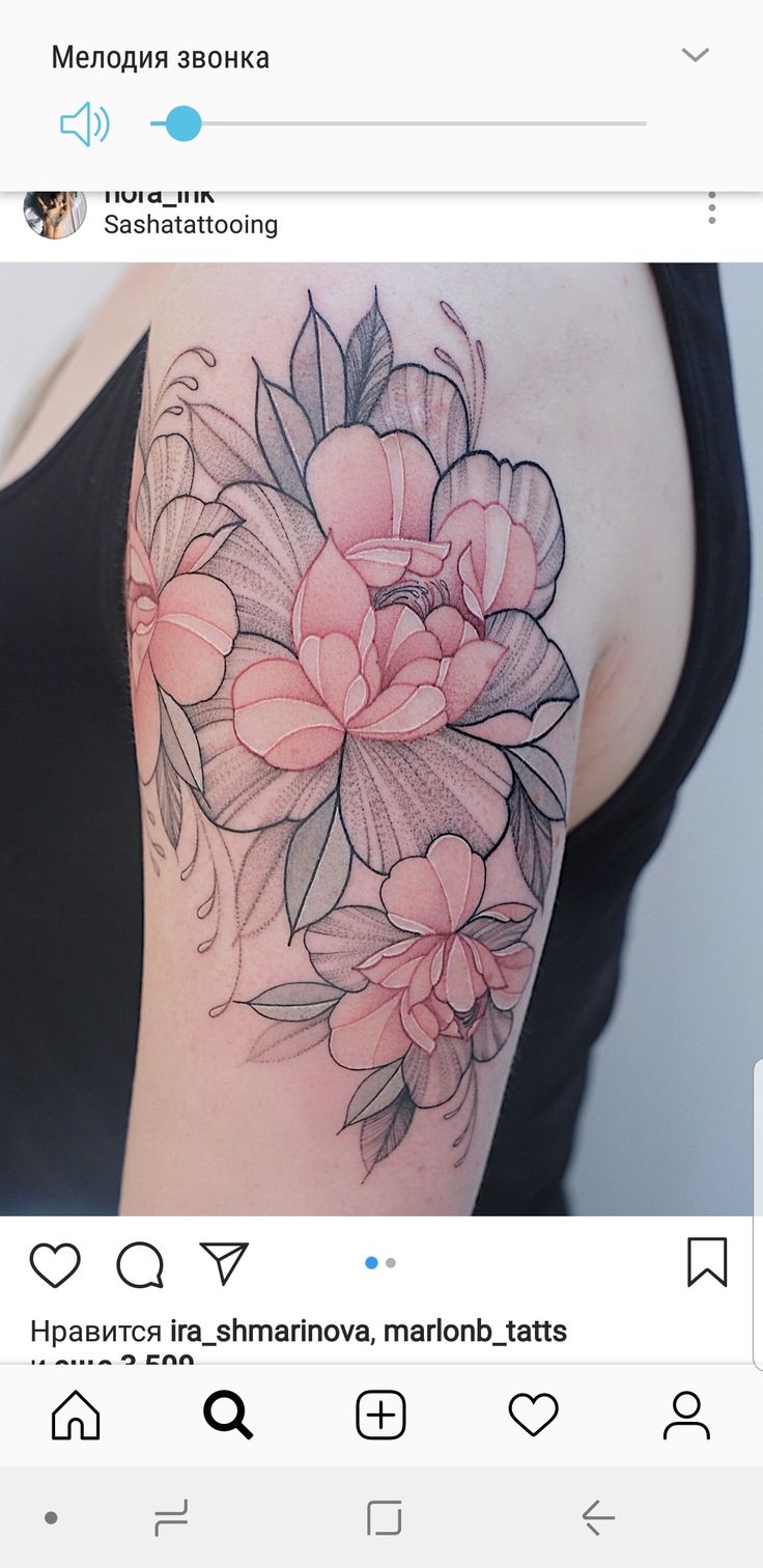 a woman's arm with flowers on it