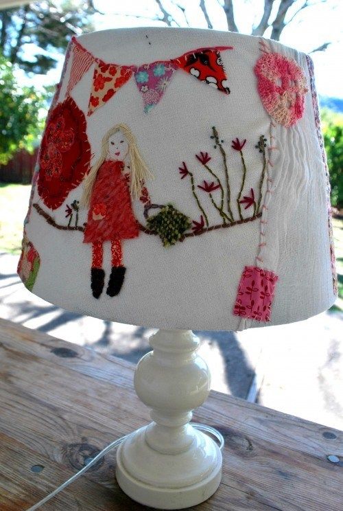 Upcycle Lampshade, Blog Palette, Diy Lamp Shade, Diy Lamp, Recycled Crafts, Fabric Art, Fabric Scraps, Lampshades, Textile Art