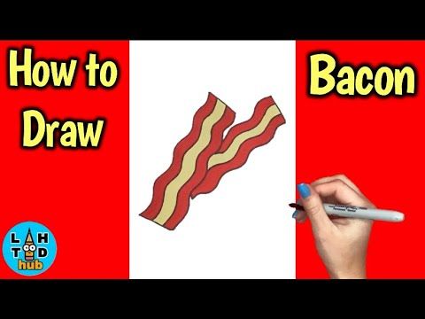 how to draw bacon for kids