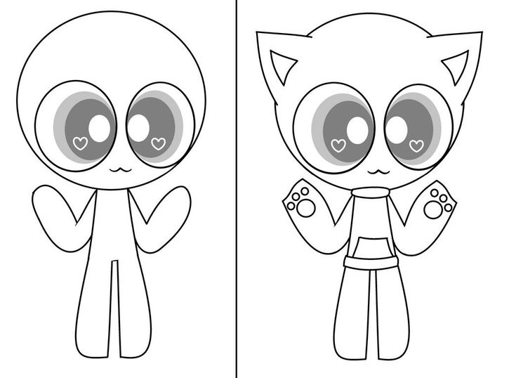 an image of two cartoon cats with big eyes