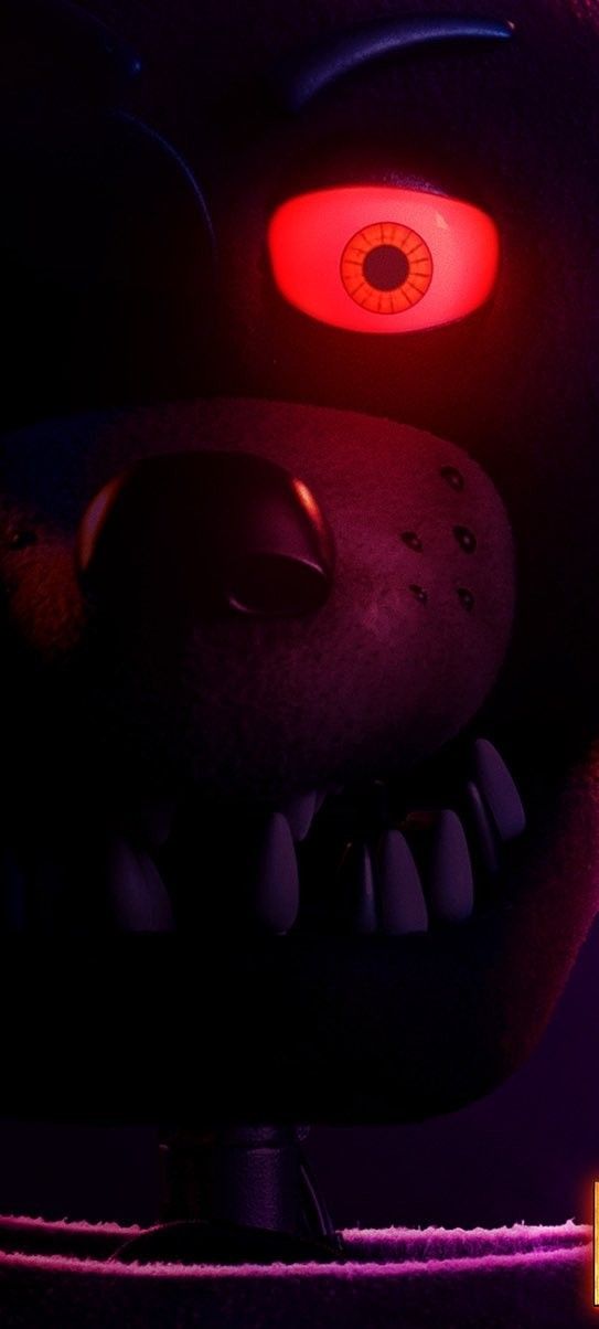 an animated character with red eyes and fangs on his face is shown in the dark