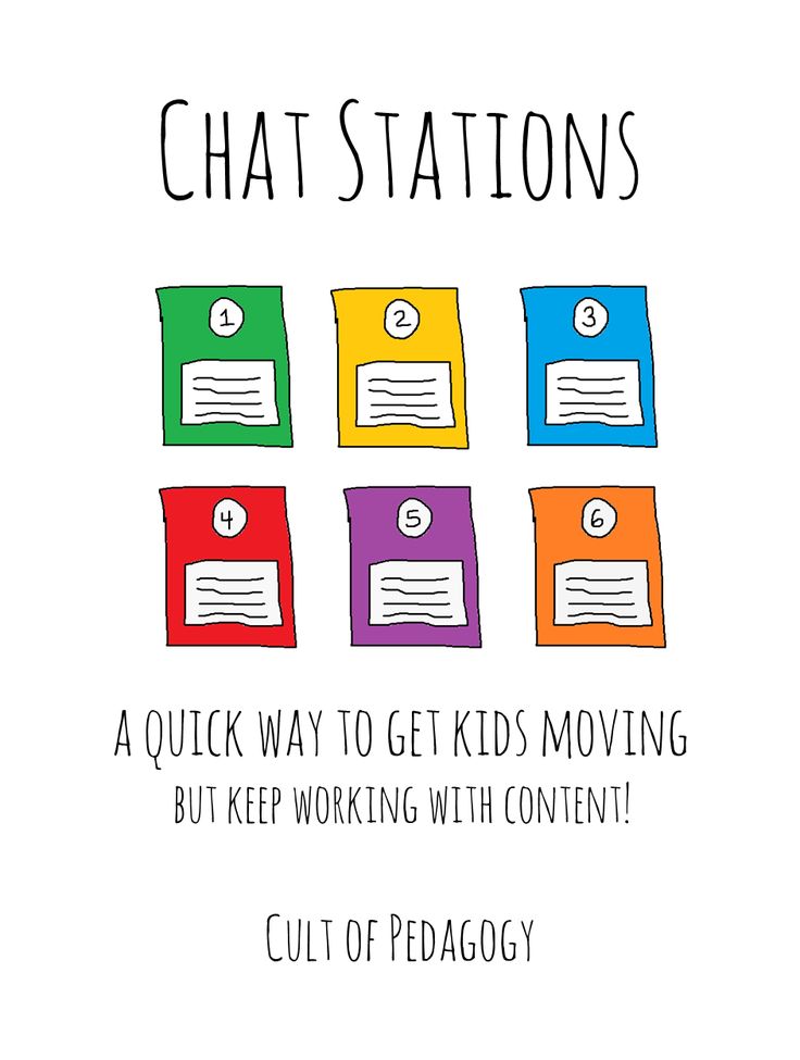 a poster with the words chat stations on it and an image of four books in different colors