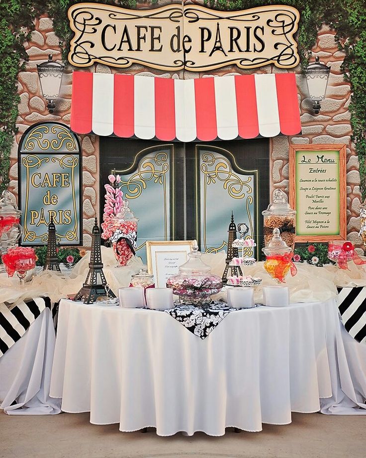 an image of a table with food on it and the caption cafe de paris