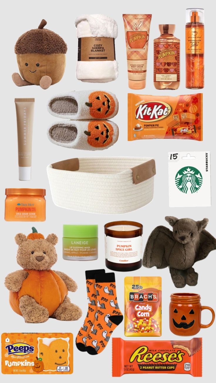 a bunch of items that are on top of a white surface with the words halloween written below them