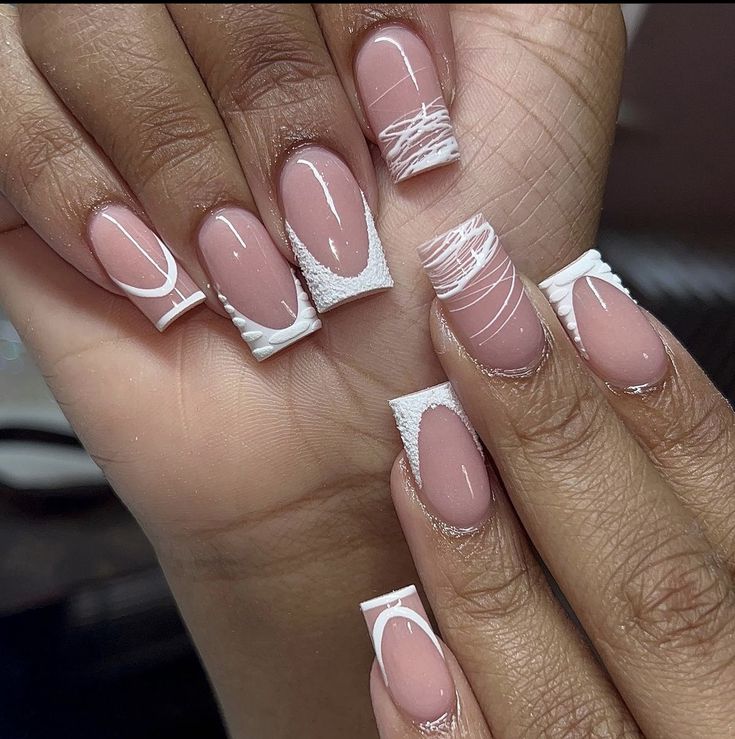 French Tip Nail Designs, Nail Tutorial, Girly Acrylic Nails, Work Nails, French Tip Acrylic Nails, French Acrylic Nails, Short Square Acrylic Nails, Acrylic Nails Coffin Pink, Unique Acrylic Nails