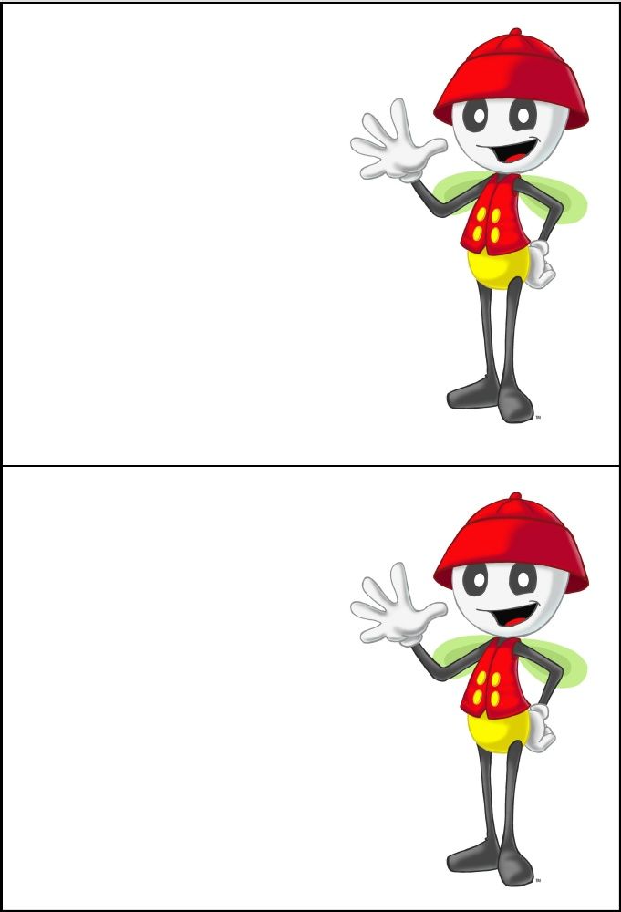 two cartoon characters with different expressions, one is wearing a red hat and the other has yellow pants