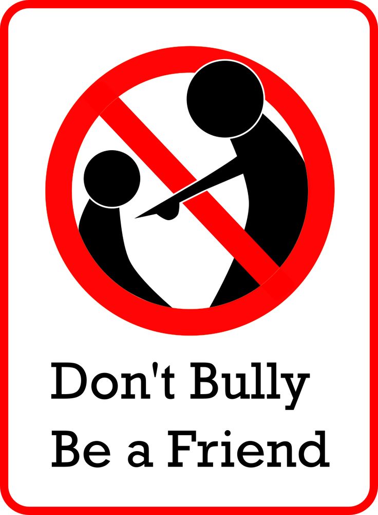 a sign that says don't bully be a friend in black and red