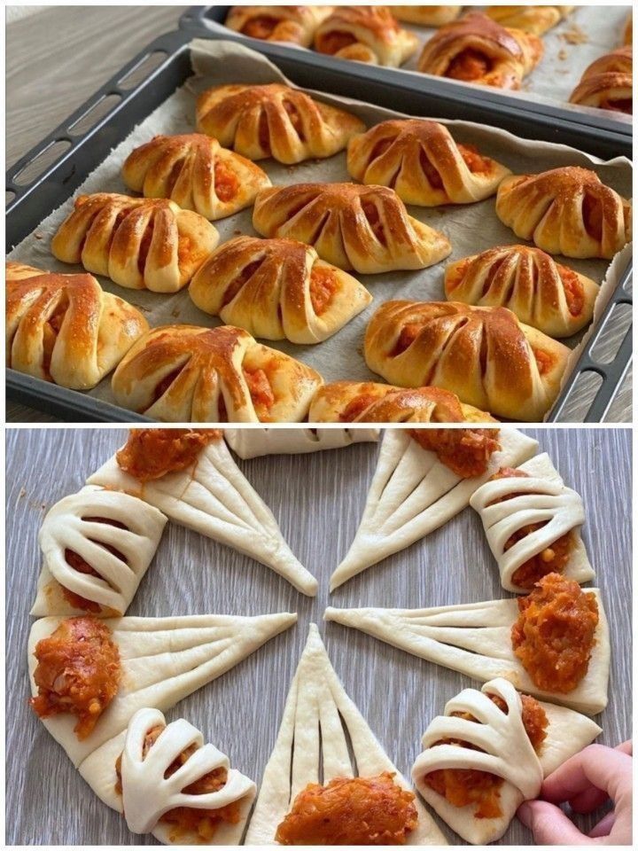 the process of making homemade pastries is shown