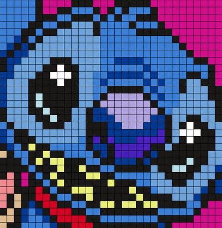 an image of the face of a cartoon character made out of pixels