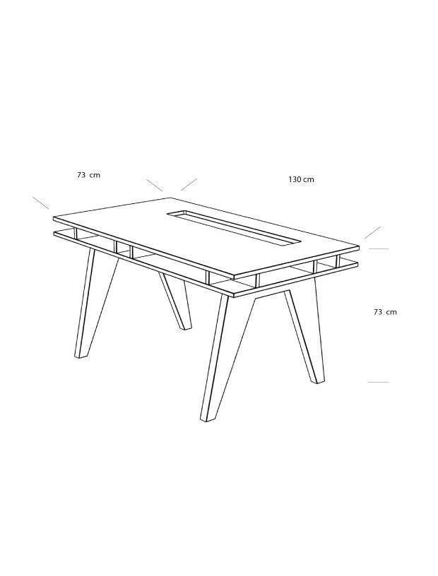 an outline drawing of a table with two legs and one leg missing the top portion