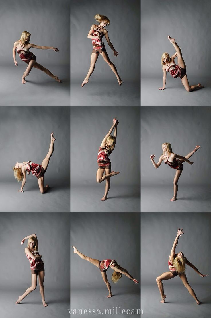 a series of photos showing a woman doing different poses