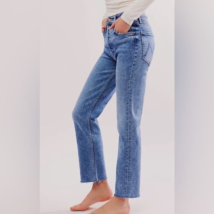 Like-New Condition Size 30 Mother Jeans, Frayed Jeans, Flare Jeans, Wide Leg, Color Blue, Women Jeans, Like New, Women Shopping, Blue