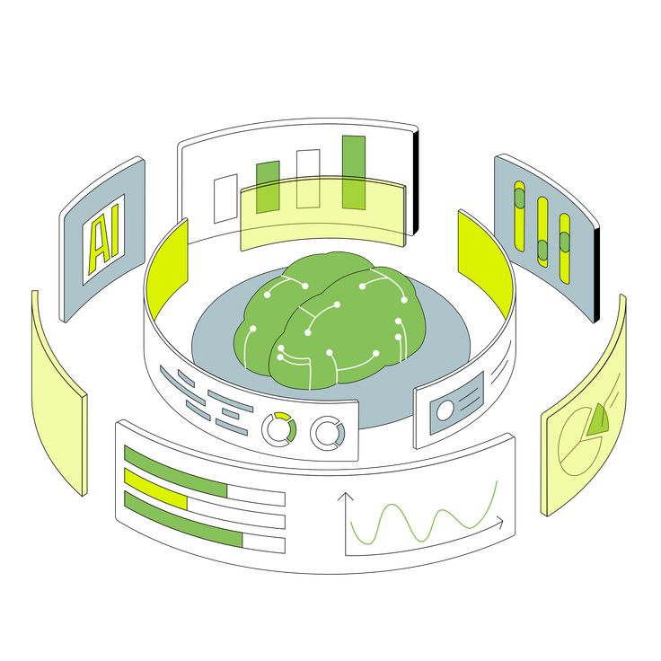 an aerial view of a computer screen with several monitors and screens around it, including a green cactus