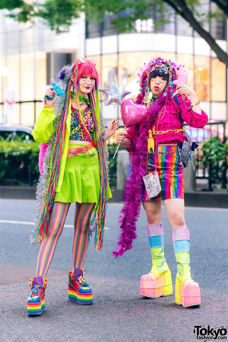 neon green jacket | Tokyo Fashion News Decora Fashion Outfits, Neon Green Jacket, Decora Kei Fashion, Vaporwave Clothing, Decora Harajuku, Harajuku Decora, Estilo Harajuku, Harajuku Fashion Street, Flowy Dresses