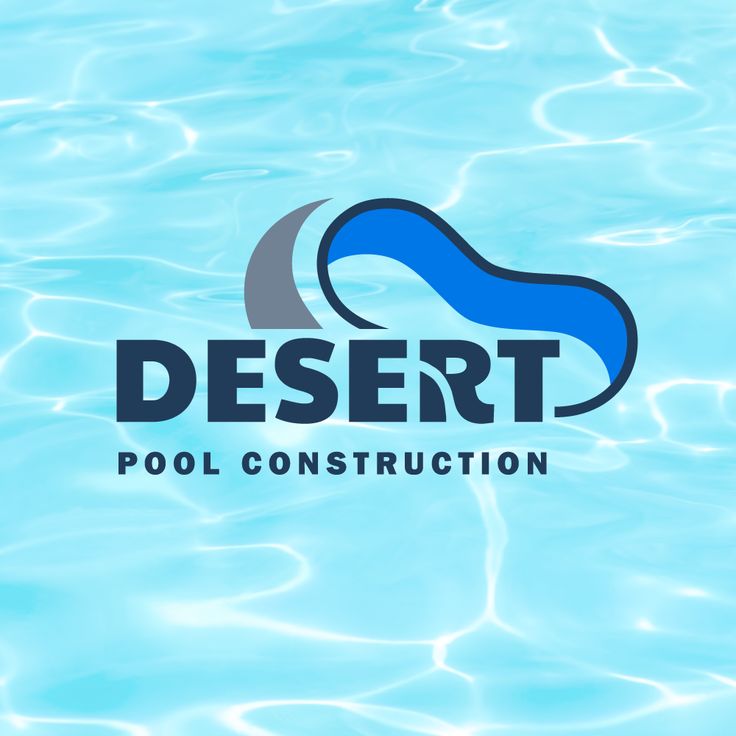 the logo for desert pool construction, which is designed to look like an ocean wave