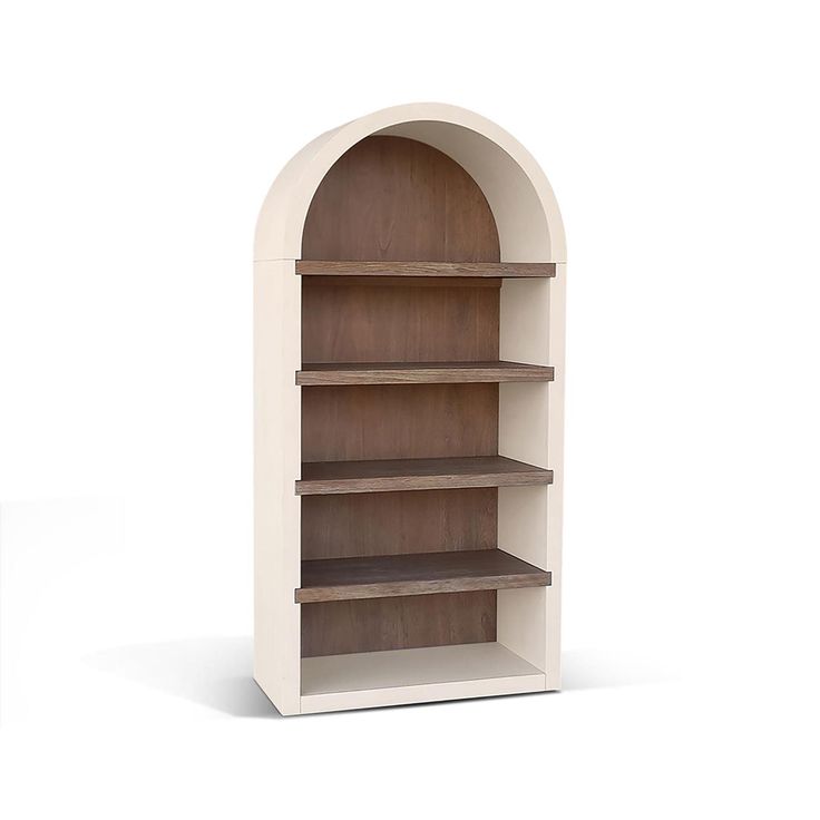 an arch - shaped bookcase with shelves on each side