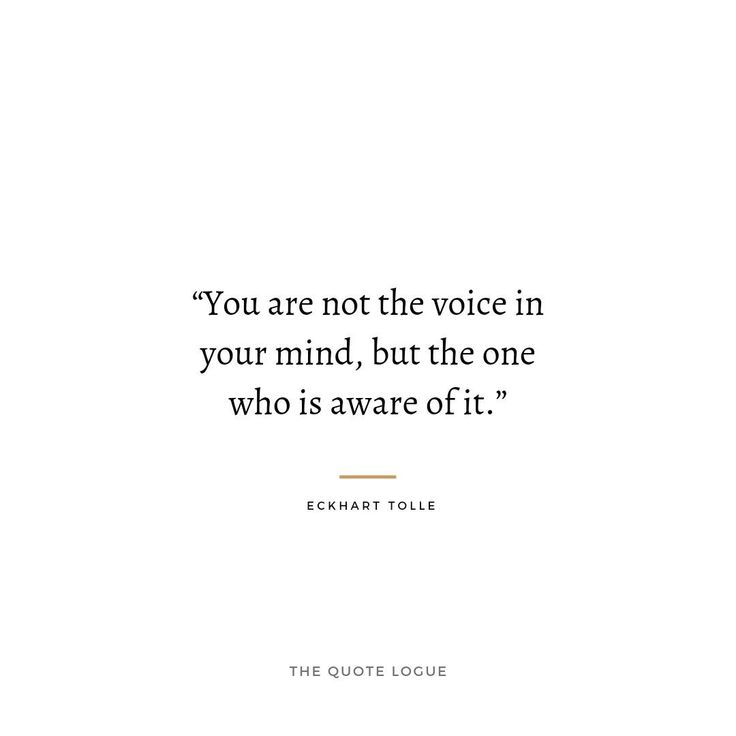 the quote you are not the voice in your mind, but the one who is aware of it