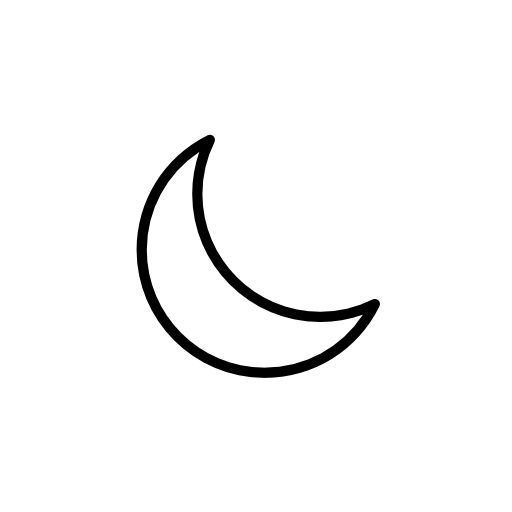 a black and white drawing of a crescent or half moon on a white background with text that reads, ` `