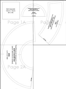 an image of a page layout for a sewing pattern, with instructions to make it