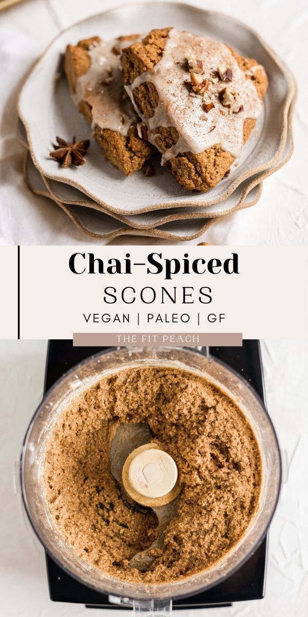 a food processor filled with grani spiced desserts on top of a white table