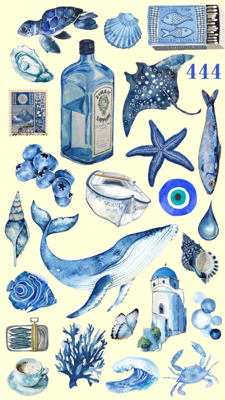 an image of marine life in watercolor