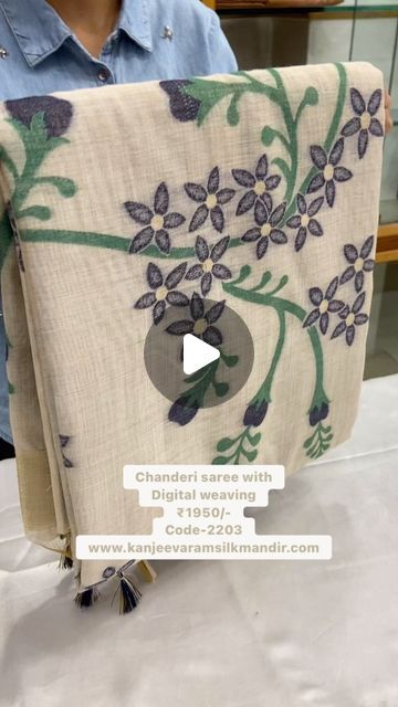 Kanjeevaram Silk Mandir | Kalajyoti Silks on Instagram: "Launching an amazing sares Chanderi Saree with digital weaving at  an amazing price of ₹1950/-only   Look how superb it looks when draped.  Best colour combos available   #silk #sareedraping #saree #reels #trendingreels #order #sareedraping #sareefashion #fashion #ınstagood #instagram #bestsaree #chennai #hyderabad #telangana #mumbai #mangalore" Best Colour Combos, Chanderi Saree, Indian Gifts, Chanderi Silk Saree, Colour Combos, Mangalore, Saree Styles, Chennai, Hyderabad